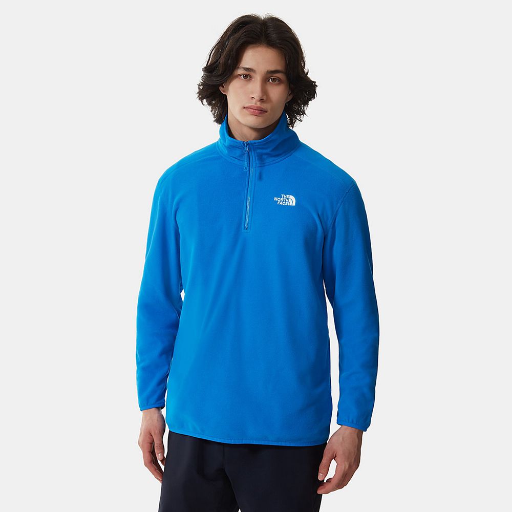 The North Face Fleece Mens Australia - The North Face 100 Glacier Quarter-Zip Blue Hiking (NXZ-20346